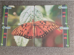 CHINA - BUTTERFLY-23 - PUZZLE SET OF 4 CARDS - China