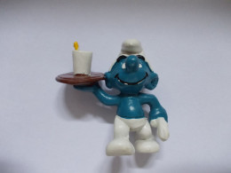 Figurine Schtroumpf / Smurf Met Dienschotel - Schtroumpfs (Los Pitufos)