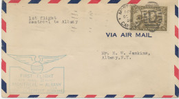 CANADA 1.10.1928, 5 C. Airplane Fokker F II As Single Postage On Very Fine Rare First Flight "MONTREAL - ALBANY (USA)" - Luftpost