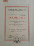 Samenwerkende Vennootschap Salens' Drukkerij - 1924 - Kortrijk - Certificaat Op Naam Karel Brys (Harelbeke) - Industrie