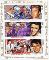 Madagascar 1995, Music, Elvis, 3val In BF IMPERFORATED - Elvis Presley