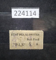 224114; French Colonies; Etat Des Alaouites; Revenue French Stamps 4P ;Black Overprint Droit Fiscal; USED - Used Stamps