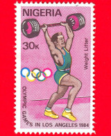 NIGERIA  - Usato - 1984 - Sport - Giochi Olimpici Estivi 1984 - Los Angeles - Sollevamento Pesi - 30 - Nigeria (1961-...)