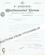 1925 LONDON -  Letter From F. POPPE - Continental Tyres - Royaume-Uni