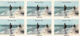 Czechoslovakia - 6 Matchbox Labels Fo Export To Tunisia, Horse, Hammamet Plage - Boites D'allumettes - Etiquettes