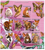 Madagascar 1999, Animals, Butterflies, Mushrooms, Birds, Monkey, 9val In BF - Singes