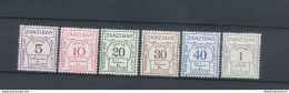 1936-62 ZANZIBAR - Postage Due - SG N. D25/D30 - 6 Valori - MNH** - Andere & Zonder Classificatie