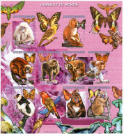 Madagascar 1999, Animals, Butterflies, Mushrooms, Birds, Monkey, 9val In BF IMPERFORATED - Singes