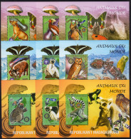 Madagascar 1999, Animals, Mushrooms, Monkey, Owl, Bat, Butterflies, Frog, Comet, Orchids, Rotary, Lions, 9BF - Singes