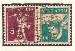 SUIZA. 1924-27. Tête-bêche . YT 198a. Violeta + Verde Azul - Tête-bêche