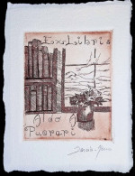 EX LIBRIS C3 C5 LUISA GARCIA MURO Per ALDO A PUERARI L15-F01 - Exlibris