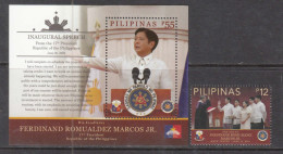 2022 Philippines President Marcos Complete Set Of 1 + Souvenir Sheet MNH - Filippine