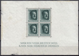 DR  Block 7, Ungebraucht *, Geburtstag AHs 1937 - Blocks & Kleinbögen