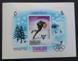 Sharjah 1968  Block  31 B Jeux Olympiques Grenoble 1968 Skating Geschnitten  Postfrisch **  MNH  #6424 - Winter 1968: Grenoble