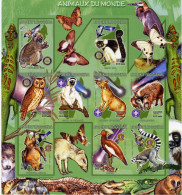 Madagascar 1999, Animals, Scout, Lions, Rotary, Owl, Bat, Butterflies, Satellite, Monkey, 9val In BF IMPERFORATED - Unused Stamps
