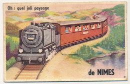 CPA - NIMES (Gard) - à Système ... Oh Quel Joli Paysage De Nimes (train) ... 10 Petites Vues - Nîmes