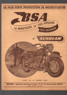 Catalogue  Tarif 1951  MOTOS  BSA SUNBEAM (PPP46388) - Motorfietsen