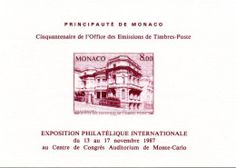 MONACO -- MONTE CARLO -- Bristol Timbre 8,00 Francs -- Cinquantenaire De L'Office Des Emissions De Timbre- Poste - Brieven En Documenten