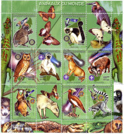 Madagascar 1999, Animals, Scout, Lions, Rotary, Owl, Bat, Butterflies, Satellite, Monkey, Comet, 9val In BF - Singes