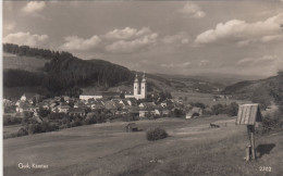 E4630) GURK - Kärnten - Tolle S/W FOTO AK Mit Holzkreuz - Wiese Und Blick Auf Kirche U. Häuser ALT! - Gurk