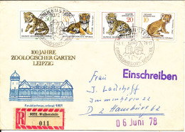 Germany DDR FDC 23-5-1978 Complete Set Of 4 Leipzig Zoo 100th Anniversary - Other & Unclassified