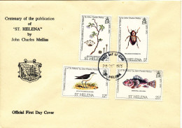 St. Helena FDC 20-10-1975 Complete Set Of 4 Centenary Of The Publication Of St. Helena By John Charles Melliss - St. Helena