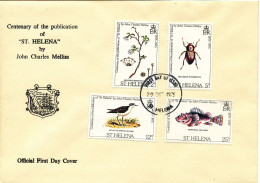 St. Helena FDC 20-10-1975 Complete Set Of 4 Centenary Of The Publication Of St. Helena By John Charles Melliss - Saint Helena Island
