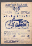 Pantin  Catalogue Circulaire MOTOBECANE 1933    (PPP46392) - Moto