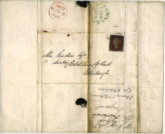 GB 1847 QV Entire Dingwall To Edinburgh With 1d Red-brown Plate 73 Lettererd CF - Covers & Documents