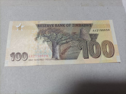 Billete De Zimbabwe De 100 Dólares, Serie AA, Año 2020, UNC - Simbabwe