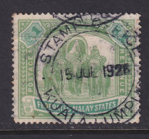 Malaya - Federated States, Scott 14 (SG 23), Used Revenue Cancel (crease) - Federated Malay States