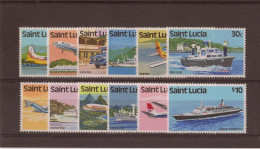 Saint Lucia 537/48,  1980  Transport Definitives (12) Complete (MNH) ** - St.Lucie (1979-...)