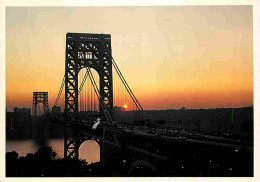 Etats Unis - New York - The George Washington Bridge And Hudson River At Sundown - Pont - Coucher De Soleil - Carte Neuv - Hudson River
