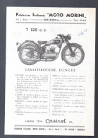 Bologna (Italie) Prospectus MOTOS  MORINI   (PPP46396) - Motor Bikes