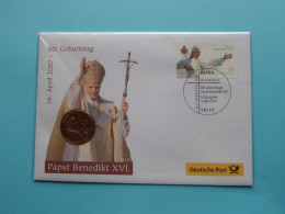 PAPST BENEDIKT XVI. Geburtstag ( Deutsche Post ) Berlin 2007 ( Zie/See Scans ) Numisbrief ! - Numisbriefe