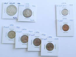 Lote De 8 Monedas De Estados Unidos. Dos De Plata - To Identify