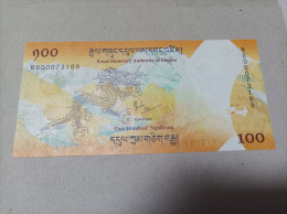 Billete Bhutan Conmemorativo, 100 Ngultrum 2016, Nº Bajisimo 00073189, UNC - Bhoutan