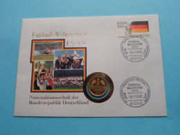 Fussball-Weltmeister 1990 DEUTSCHLAND ( 1 DM 1989 J ) Numisbrief 1990 Frankfurt Am Main ( Zie/See Scans ) ! - Gedenkmünzen