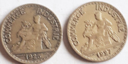FRANCE /FRANKRIJK ; 2 X 50 CENTIMES 1925 En 1927  KM 884 - 50 Centimes