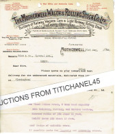 1923 MOTHERWELL - Letter Of THE MOTHERWELL WAGON & ROLLING STOCK - Builders Of Railway Wagons, Cars & Light Railway - Royaume-Uni