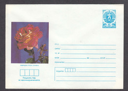 PS 875/1987 - Mint, Flower: Hybrid Rose (Samba), Post. Stationery - Bulgaria - Sobres