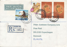 Zambia Registered Air Mail Cover Sent To Denmark 4-11-1981 Topic Stamps - Zambie (1965-...)