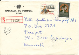 Portugal / Madeira Registered Cover Sent To Denmark 10-11-1983 From The Embassy Of Portugal Bissau - Covers & Documents