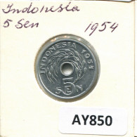 5 SEN 1954 INDONESISCH INDONESIA Münze #AY850.D.A - Indonesia