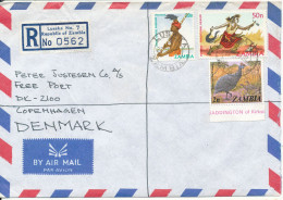 Zambia Registered Air Mail Cover Sent To Denmark 22-9-1982 Topic Stamps - Zambie (1965-...)