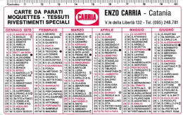 Calendarietto - Carria - Enzo Carria - Catania - Anno 1978 - Petit Format : 1981-90