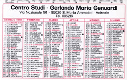 Calendarietto - Centro Studi - Gerlando Maria Genuardi - S.maria Ammalati - Acireale - Anno 1978 - Petit Format : 1971-80