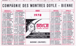 Calendarietto - Compagnie Des Montres Doyle - Bienne - Anno 1978 - Kleinformat : 1971-80