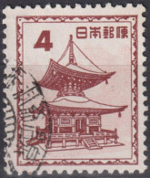 1952 Japan Kaiser Hirohito (Showa Era) ° Mi:JP 587, Sn:JP 559, Yt:JP 507, Ishiyama Temple's Tahōtō Pagoda - Ōtsu, Shiga - Usati