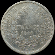 LaZooRo: France 5 Francs 1849 A F / VF - Silver - 5 Francs